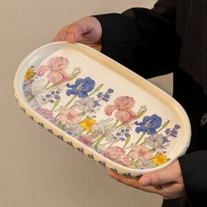Colorful Botanical Art Ceramic Display Plate